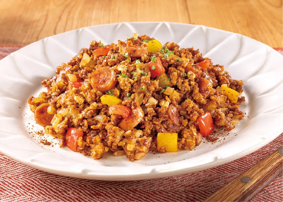 オートミールで作るヘルシーハッシュドジャンバラヤイメージ画像